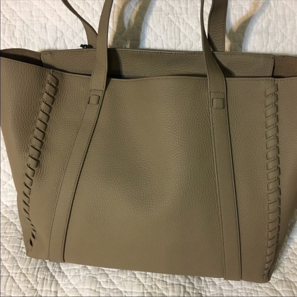 AllSaints Ray leather tote grey